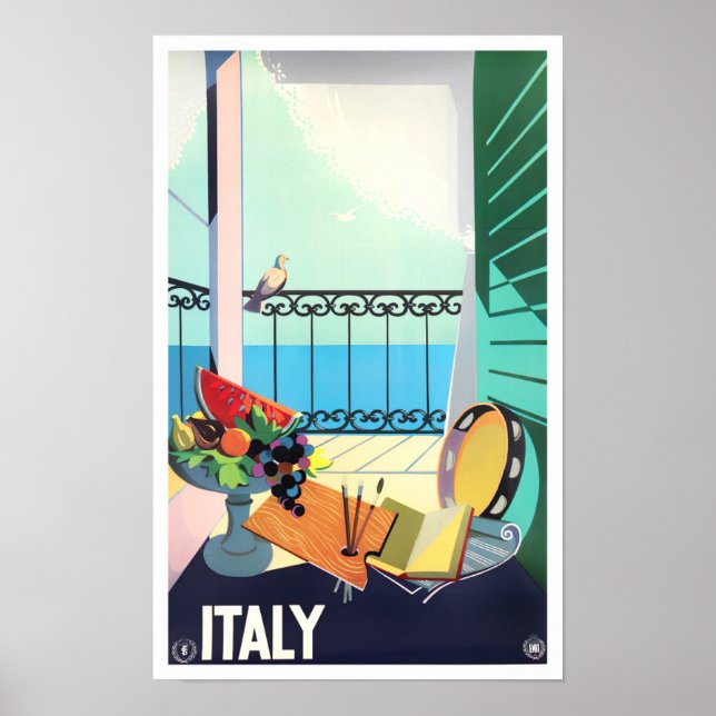 Italy vintage travel poster (Front)