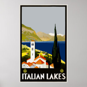 Italy Vintage Travel Poster - Italian Lakes