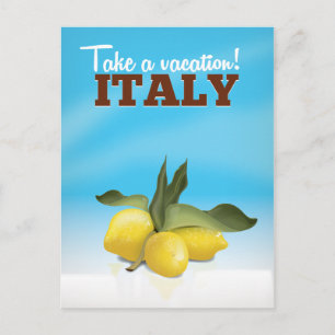 Italy vintage travel poster postcard