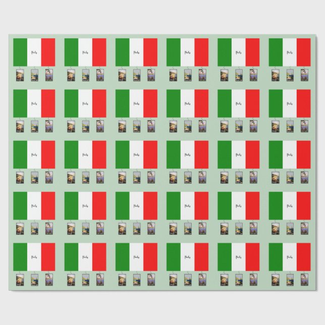 Italy - Vintage Travel Posters Wrapping Paper (Flat)