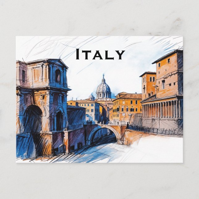 Italy Vintage Travel Tourism Add Postcard (Front)