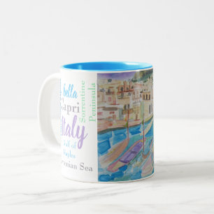 Italy Watercolour Two-Tone Coffee Mug