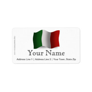 Italy Waving Flag Label