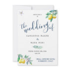 Italy Wedding Invitation, Lemon and Olive Theme