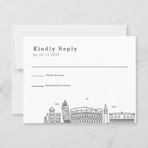 Italy Wedding   Stylised Skyline RSVP Card