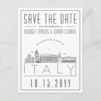 Italy Wedding | Stylised Skyline Save the Date
