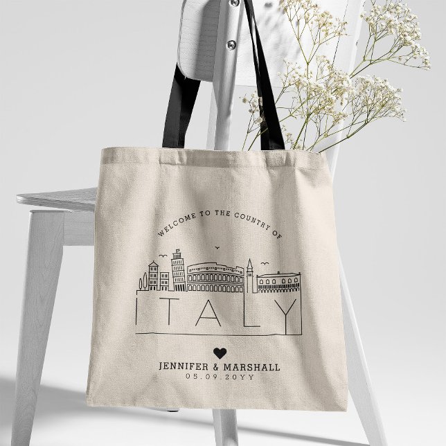 Italy Wedding | Stylised Skyline Tote Bag (Creator Uploaded)