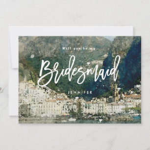 Italy will you be my bridesmaid proposal card