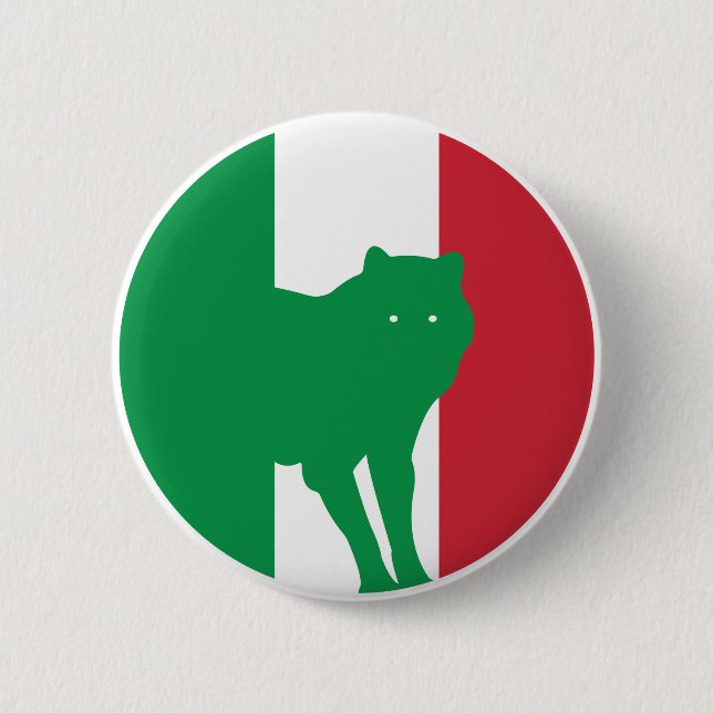 Italy Wolf Italian National Animal Flag 6 Cm Round Badge (Front)