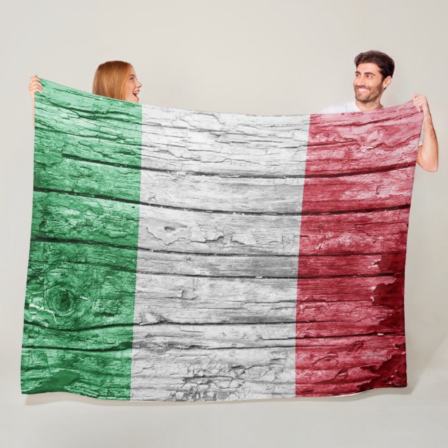 Italy wood  flag fleece blanket (In Situ)