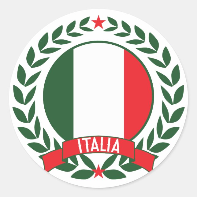 Italy Wreath Classic Round Sticker (Front)