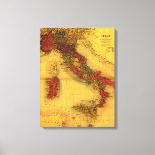 ItalyPanoramic MapItaly Canvas Print