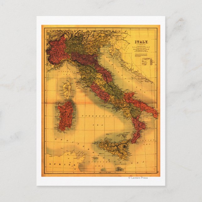 ItalyPanoramic MapItaly Postcard (Front)