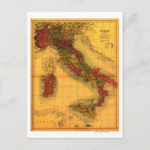 ItalyPanoramic MapItaly Postcard