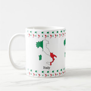 Italy's Flag Within Its Map - Souvenir Collection Coffee Mug