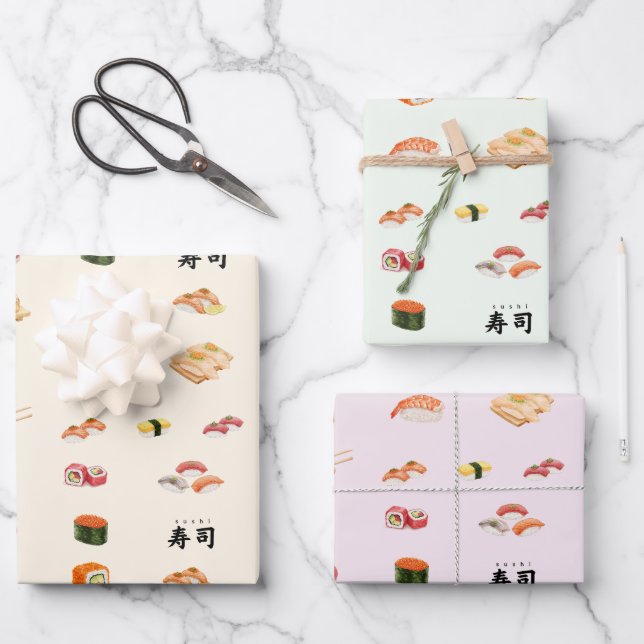 Itamae〈Sushi Chefs） collection Wrapping Paper Sheet (Front)