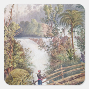 Itamaraty Waterfall in the Serra da Estrela Square Sticker