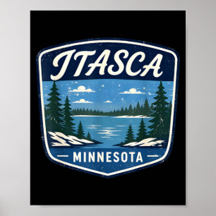 Itasca minnesota lake nature outdoor adventure poster