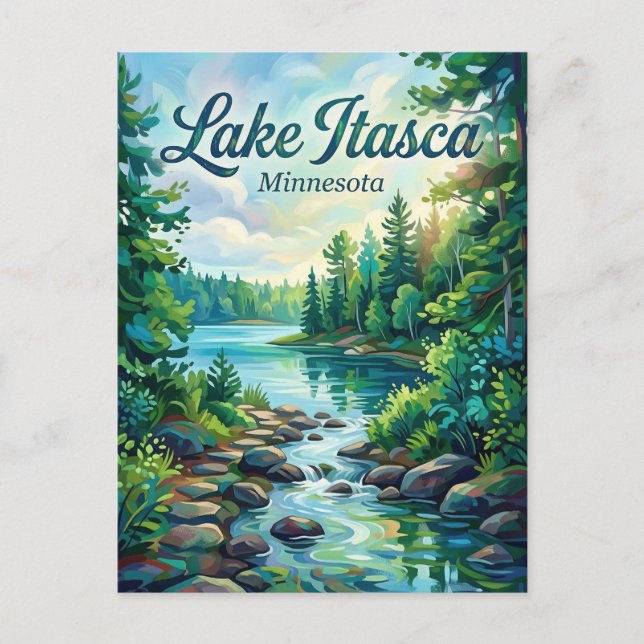 Itasca State Park Minnesota Postcard (Front)