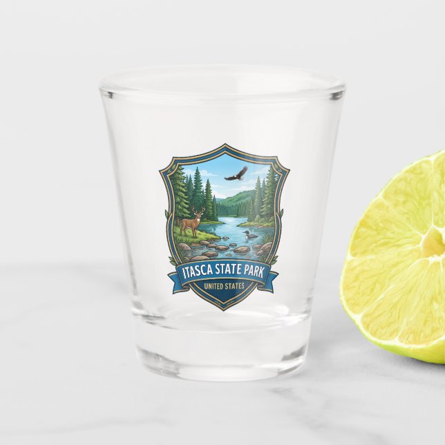 Itasca State Park Minnesota Shot Glass (Front)