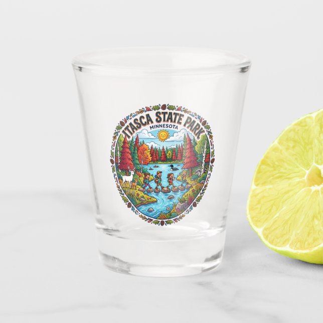 Itasca State Park USA Shot Glass (Front)