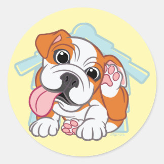 Itchy Bulldog Classic Round Sticker