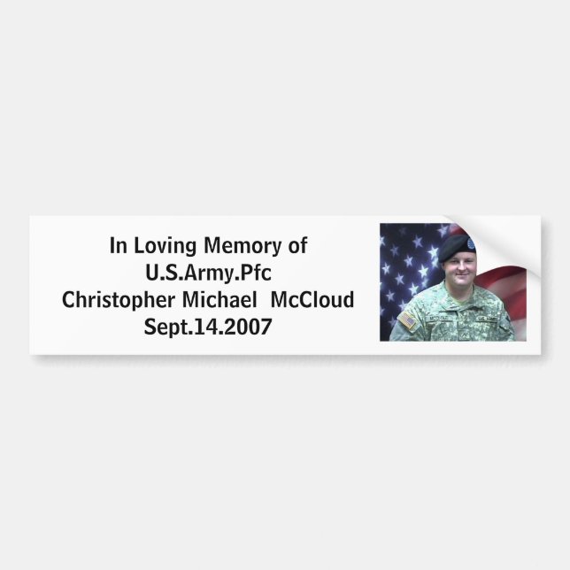 item, In Loving Memory ofU.S.Army.... - Customised Bumper Sticker (Front)