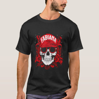 Items Personalised Skull With Fabiana Name T-Shirt