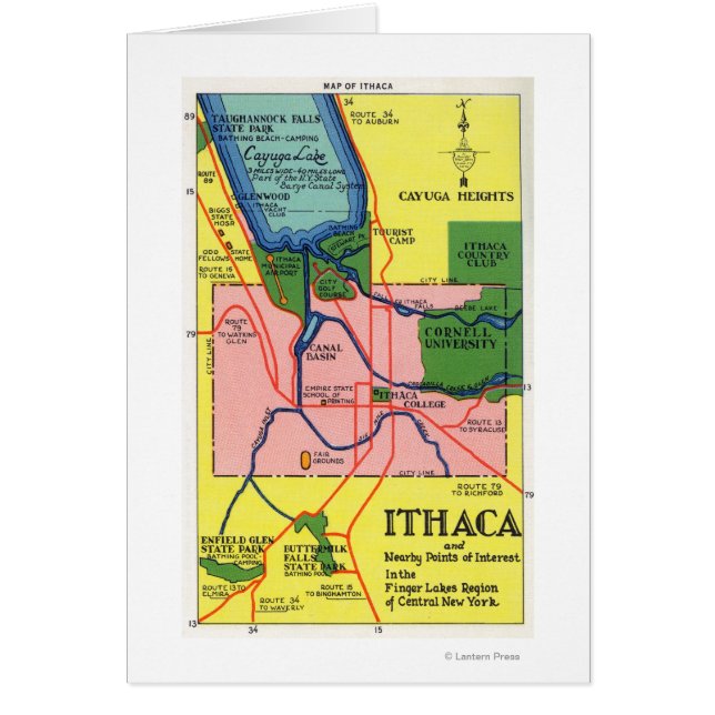 Ithaca and Nearby Points of Interest (Front)