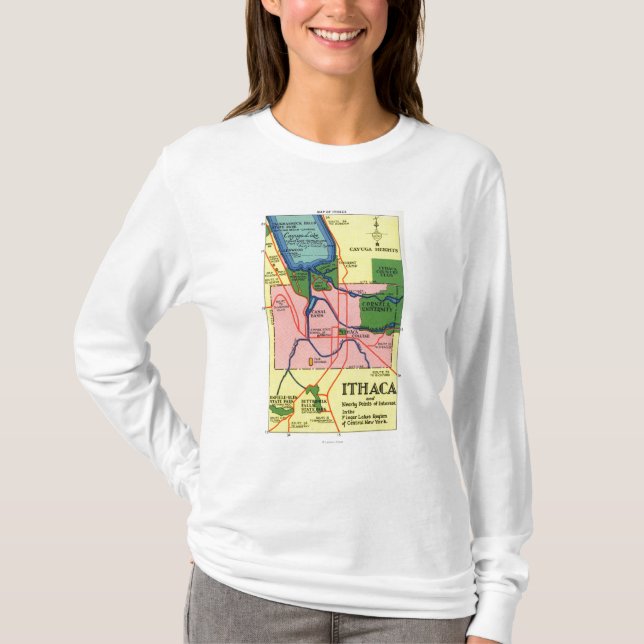 Ithaca and Nearby Points of Interest T-Shirt (Front)
