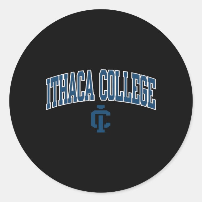 Ithaca Bombers Arch Over Grey Classic Round Sticker (Front)