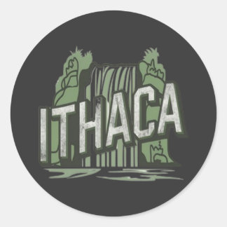 ithaca falls  classic round sticker