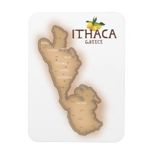 ithaca greece map magnet