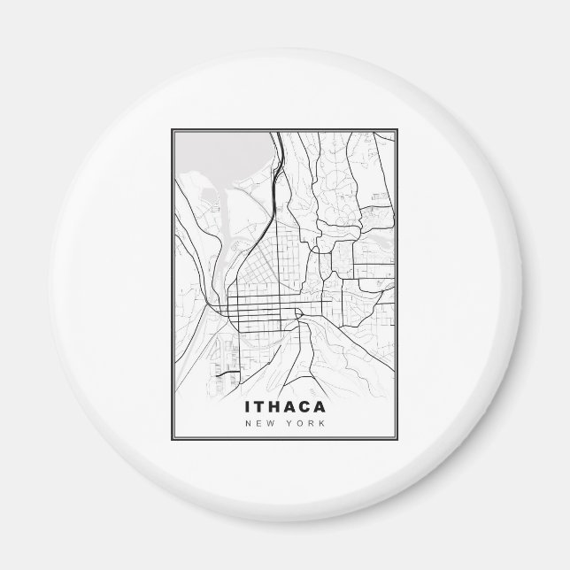Ithaca Map Magnet (Front)