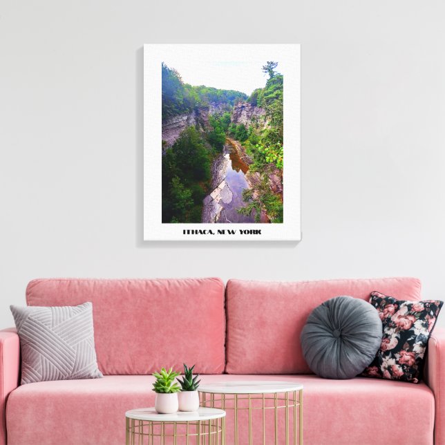 ITHACA NEW YORK GORGE  CANVAS PRINT (Insitu(LivingRoom))