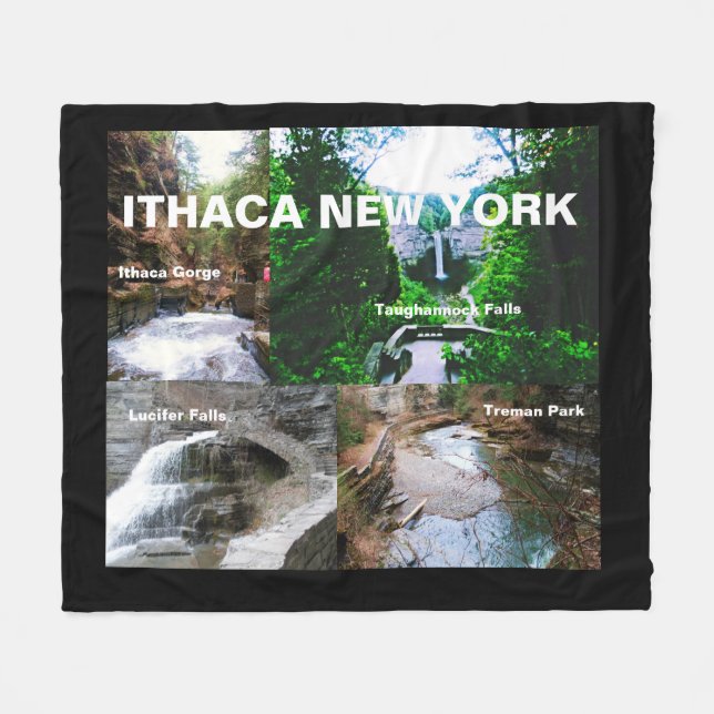 ITHACA NEW YORK PARKS fleece blanket (Front (Horizontal))