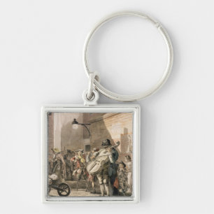 Itinerant Musicians playing in a poor part of town Key Ring