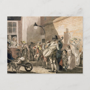 Itinerant Musicians playing in a poor part of town Postcard