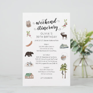 Itinerary Weekend in the Woods Watercolor