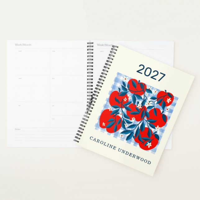 itle Personalised Name Retro Apple Market Notebook Planner (Display)