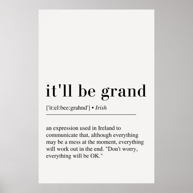 It'll be grand Irish poster (Front)