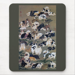 Itō Jakuchū , 伊藤若冲、百犬図 Mouse Mat