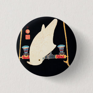 Ito Jakuchu A White Macaw 3 Cm Round Badge