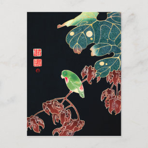 Ito Jakuchu The Paroquet Postcard