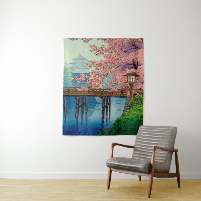 Ito Yuhan's Vintage Castle and Cherry Blossom Tapestry (In Situ)