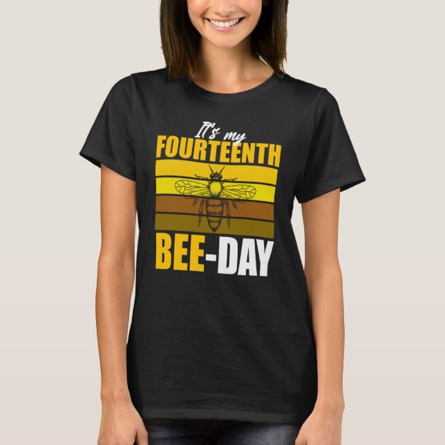 It's 14th Bee Day Honey Beekeeper Apiary Beekeepin T-Shirt (Front)