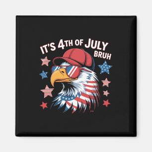 Its 4th Of July Bruh Bald Eagle Kids Boys Magnet
