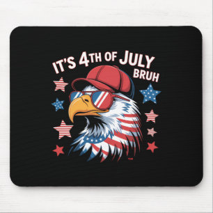 Its 4th Of July Bruh Bald Eagle Kids Boys Mouse Mat