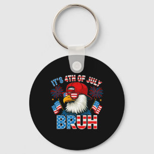 It's 4th Of July Bruh Bald Eagle Patriotic Boys Te Key Ring