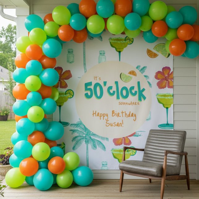 It's 50 O'clock Somewhere Party Theme  Tapestry (Get the party started with our vibrant, Margarita-themed tapestry! )